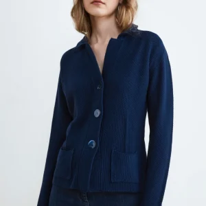 Cardigan con bottoni - BLU