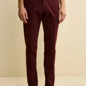 Pantalone Slim Fit in Gabardina Stretch - BORDEAUX