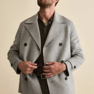 Cappotto Peacoat Doppiopetto in Misto Lana - GRIGIO CHIARO