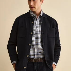 Cardigan in Misto Lana con Tasche - BLU