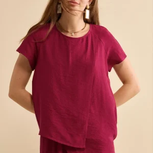 Top Girocollo Asimmetrico con Mezza Manica - BORDEAUX