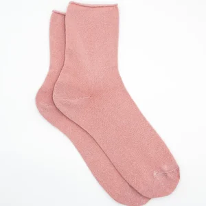 Calze Corte in Cotone con Lurex - ROSA