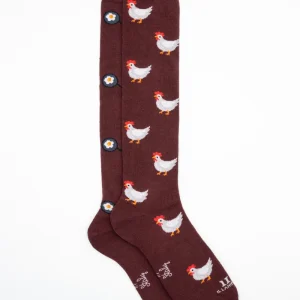 Calze Lunghe Fantasia in Cotone - BORDEAUX