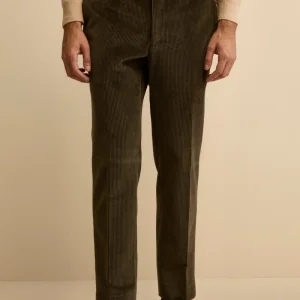 Pantalone Chino in Velluto Comfort Fit - VERDE