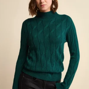 Lupetto a Trecce in Lana Merino - VERDE