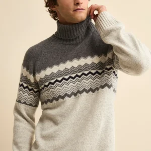 Dolcevita Jacquard Norvegese in Misto Lana Vergine - GRIGIO CHIARO