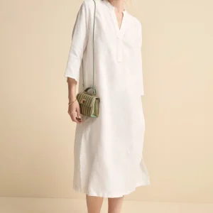 Caftano Lungo in Puro Lino - BIANCO