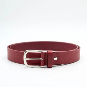Cintura Basic in Pelle - BORDEAUX