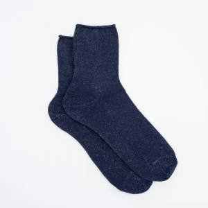 Calze Corte in Cotone con Lurex - BLU