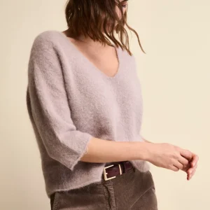 Maglia Boxy Scollo a V in Misto Alpaca - CIPRIA