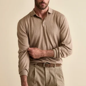 Polo con Bottoni in Seta e Cashmere - VISONE