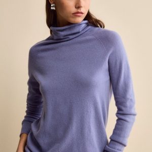 Maglia Collo Morbido lana cashmere - LAVANDA