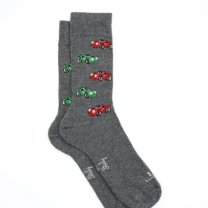 Calze Corte in Cotone Fantasia Automobili - GRIGIO MEDIO