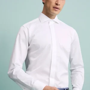 Camicia da Cerimonia Slim Fit in Cotone - BIANCO