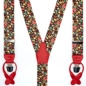 Bretelle Fantasia con Clip e Asole in Pelle - FANT. BLU/ROSSO