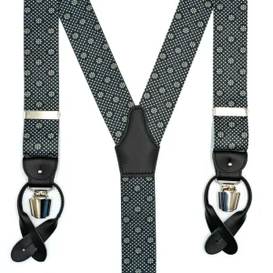 Bretelle con Clip e Asole in Pelle - FANT. BLU