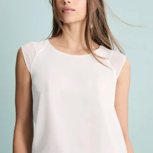 Top Georgette Girocollo da Cerimonia - PANNA