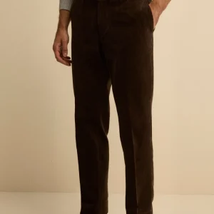 Pantalone Chino in Velluto Comfort Fit - MARRONE