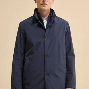 Impermeabile Corto Foderato con Corpetto - BLU