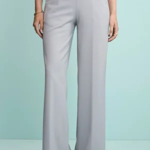 Pantalone a Palazzo in Lana Vergine - GRIGIO CHIARO