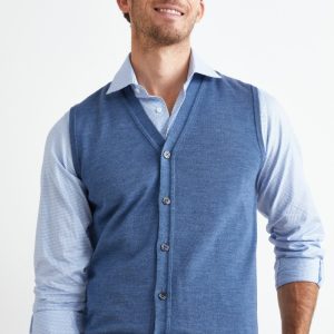 Gilet con Bottoni in Lana merino - JEANS