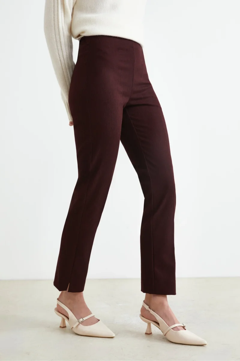 Pantaloni Sigaretta Stretch - BORDEAUX - immagine 2