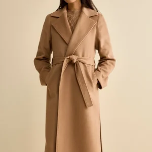 Cappotto lungo in lana e cashmere - CAMMELLO