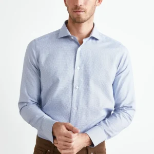 Camicia Microfantasia Slim Fit - FANT. BIANCO/AZZURRO