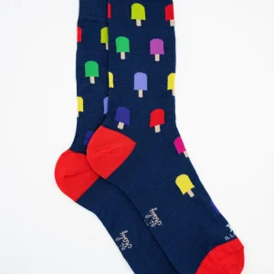 Calze Corte in Cotone Fantasia Gelati - FANT. BLU