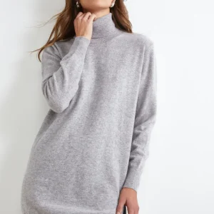 Abito dolcevita in lana - CENERE