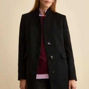 Cappotto Midi Sancrato in Misto Lana e Cashmere - NERO
