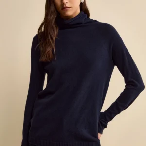 Maglia Collo Morbido lana cashmere - BLU