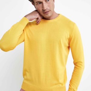 Maglia girocollo in cotone - GIALLO
