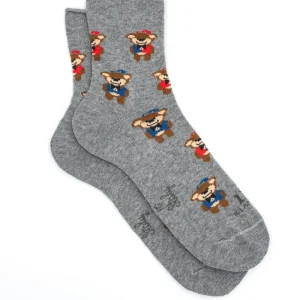 Calze Corte Fantasia Orsetti - GRIGIO CHIARO