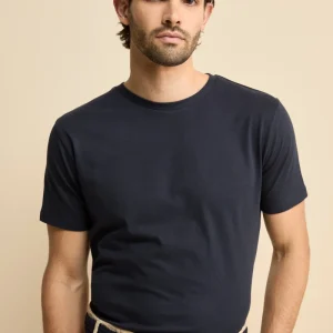 T-Shirt Girocollo Slim Fit in Cotone Supima - BLU