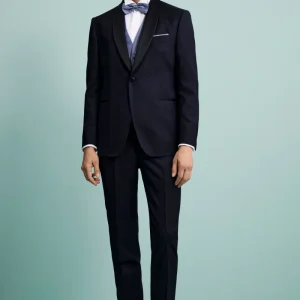 Smoking in Lana Vergine con Revers a Scialle - FANT. BLU