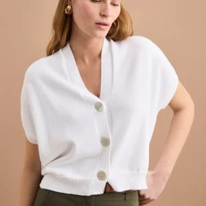 Cardigan Kimono in Cotone - BIANCO