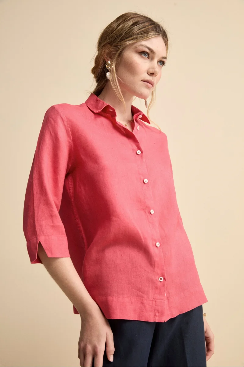 Camicia Boxy in Lino - CORALLO