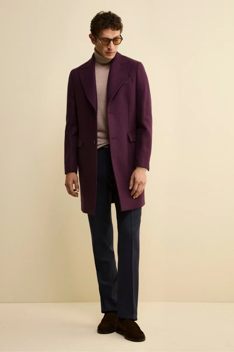 Cappotto Twill in Lana - MELANZANA - immagine 8