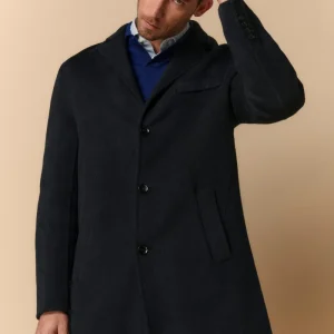 Cappotto in Lana con Gilet in Piuma - BLU