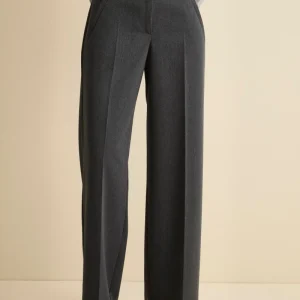 Pantalone a palazzo con piega - GRIGIO