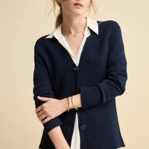 Cardigan Links Scollo a V in Cotone - BLU