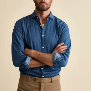 Camicia Denim Custom Fit in Cotone - DENIM