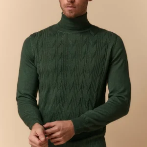 Dolcevita Lavorato in Lana Merino - VERDE MILITARE