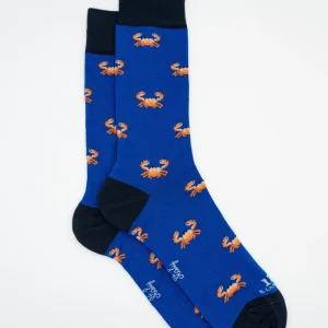 Calze Corte in Cotone Fantasia Granchi - FANT. BLUETTE