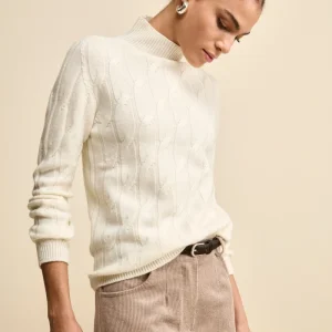 Lupetto a Trecce in Lana Merino - ECRU