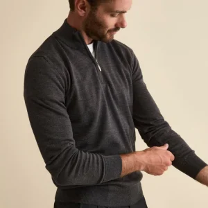 Lupetto con Zip in Lana Merino - ANTRACITE