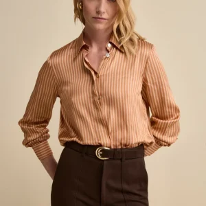 Camicia Morbida Fantasia in Raso - CAMMELLO RIGATO