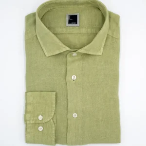 Camicia in Lino Slim Fit - SALVIA