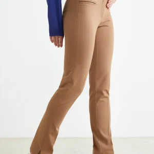 Pantaloni slim in jersey - CAMMELLO